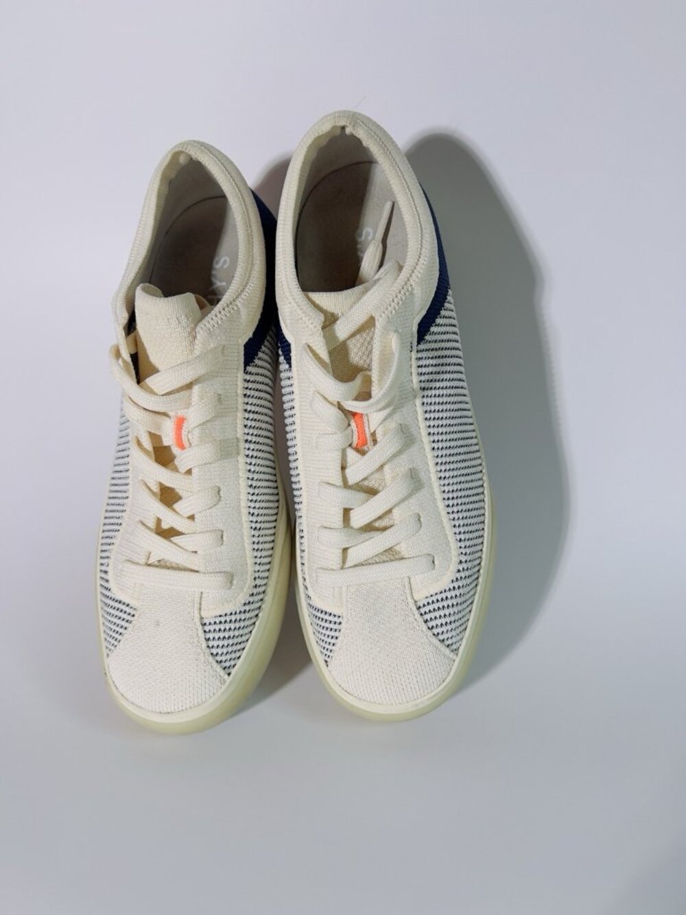 Rothy’s Women’s Knit Lace Up Sneakers Blue White Size 7 Comfort Shoes No Box - Picture 7 of 11